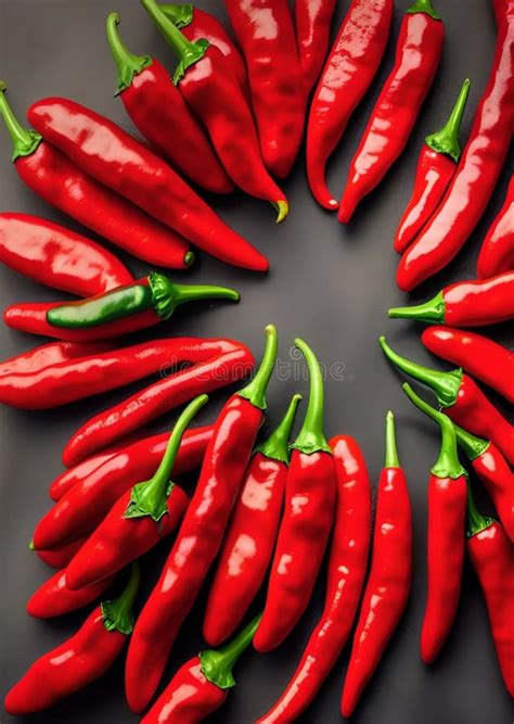 Red Hot Chili Peppers On Black Background Ai Generated Stock Illustration Illustration Of