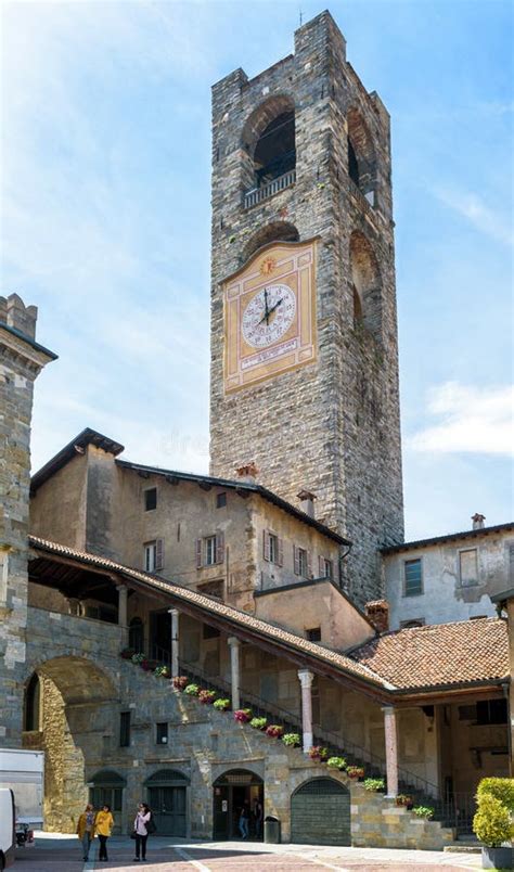 Piazza Vecchia In Citta Alta In Bergamo Italy Editorial Photo Image