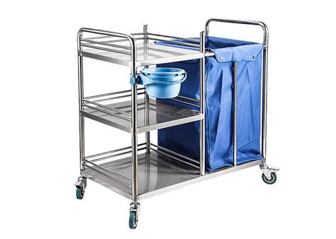 Three Shelf Ss Medical Trolley Hospital Linen Trolley Stainless Steel