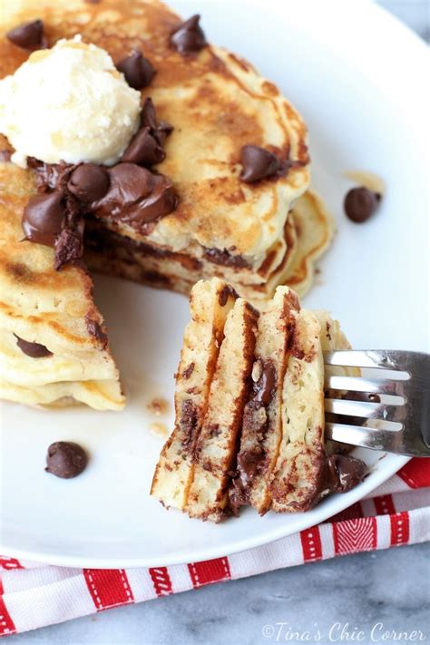 Homemade Chocolate Chip Pancakes Tinas Chic Corner