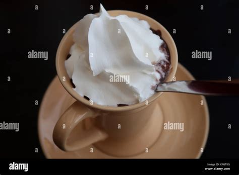 Hot Chocolate With Whipped Cream Stock Photo Alamy