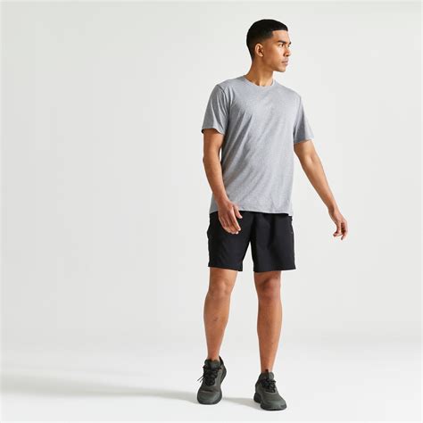 Buy Men Polyester Basic Gym T-Shirt - Mottled Grey Online | Decathlon