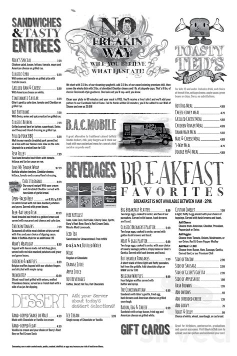 Blue Ash Chili menu in Blue Ash, Ohio, USA