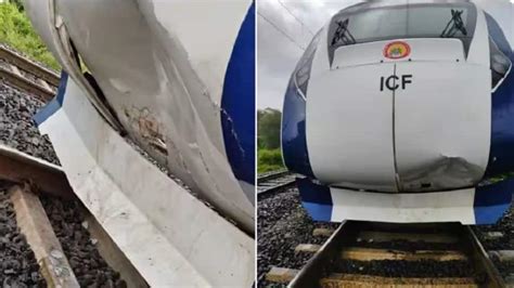 Bhopal New Delhi Vande Bharat Express Damaged After Hitting Cow