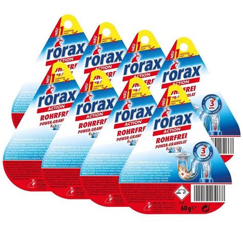 rorax 8x rorax Rohrfrei Power-Granulat Portionspack 60g - Wirkt sofort ...