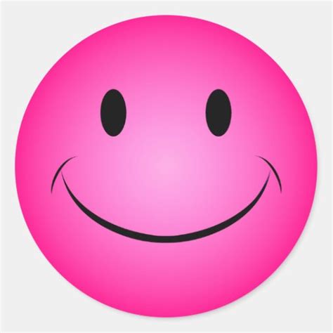 Pink Smiley Face Sticker | Zazzle