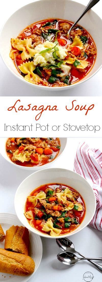 Healthy Lasagna Soup Stovetop Recipe Healthy Lasagna Soup Recipe Healthy Recipes Healthy