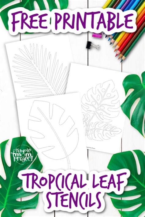 Free Printable Tropical Leaf Stencil Template – Simple Mom Project