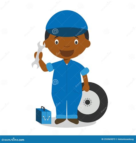 Cute Cartoon Vector Illustration of a Black or African American Male ...