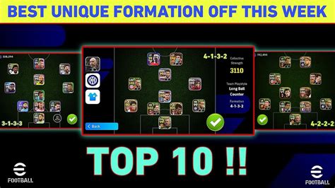 TOP 10 BEST UNIQUE FORMATION OFF THIS WEEK In EFootball 2024 Mobile