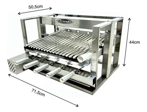 Churrasqueira Inox Elevante Grill Motor Espetos Girato