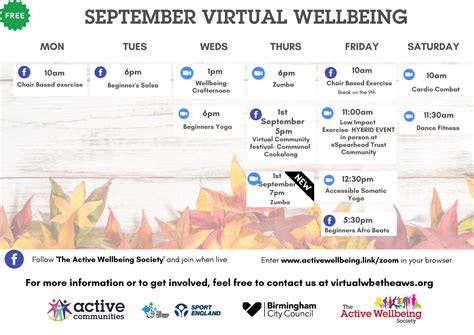 Virtual Wellbeing Timetable 7 The Active Wellbeing Society