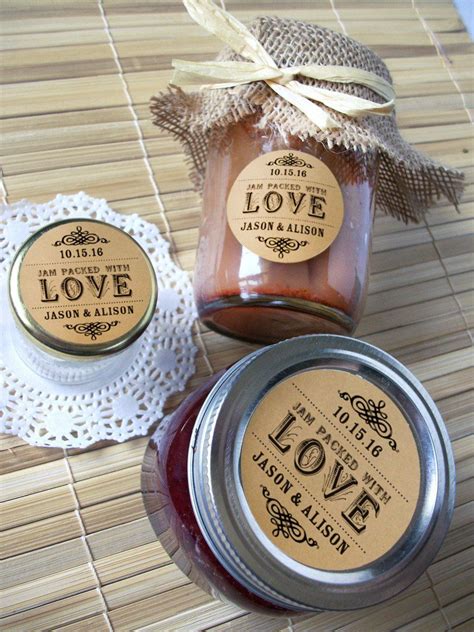 Kraft Jam Packed With Love Wedding Canning Labels Canning Jar Labels