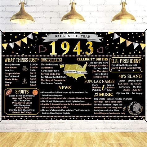 Trgowaul 1943 80th Birthday Decorations Women Men Back In