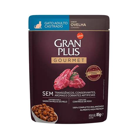 Sach Gran Plus Gourmet Para Gatos Castrados Sabor Ovelha G Petnautas