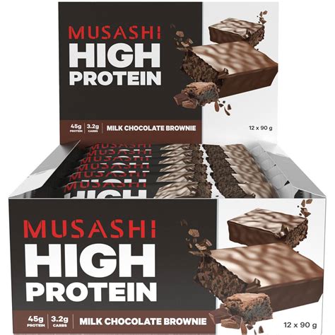 Musashi High Protein Bar Chocolate Brownie Low Carb 90g Woolworths