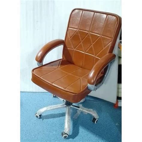 Rexine Junior Tycon Medium Back Office Chair Brown At Rs 3500 In Rajkot