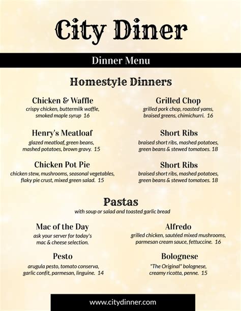 City Diner Menu Template | MyCreativeShop