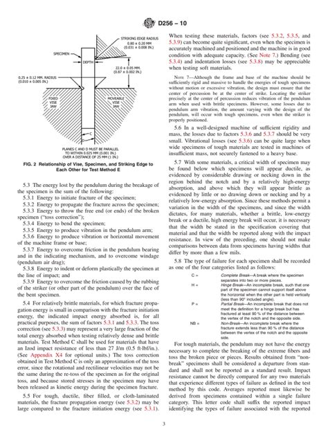 ASTM D256 10 Standard Test Methods For Determining The Izod Pendulum