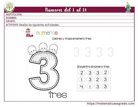 Fichas De Números Del 1 Al 10 Para Imprimir En Pdf