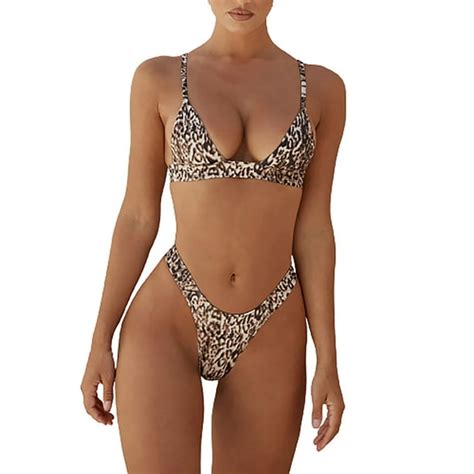 Summer Savings Clearance 2023 Wjsxc Women Sexy Leopard Print Hollow