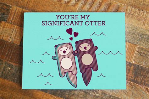 Cute Card Youre My Significant Otter Funny Pun Card Greeting Cards