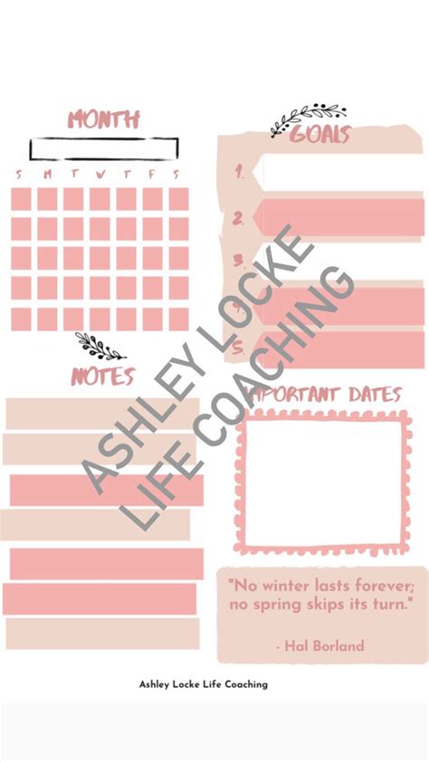 Printable Monthly Goals Calendar - Etsy