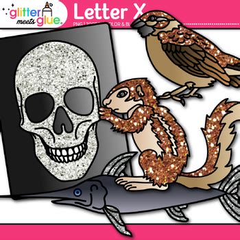 Letter X Clipart: Alphabet Phonics Clip Art PNG, Color & Black and ...