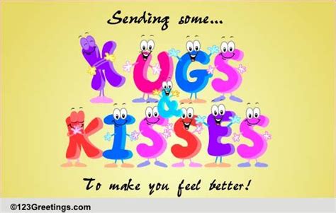 Hugs And Kisses Free Get Well Soon Ecards Greeting Cards 123