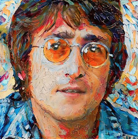 John Lennon Portrait Impasto Digital Art By Yury Malkov Pixels