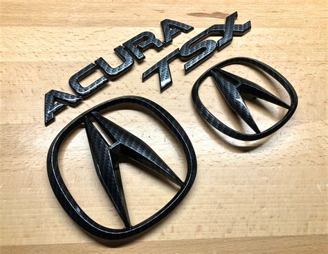 Acura Tl Black Carbon Fiber Effect Front Grille Emblem