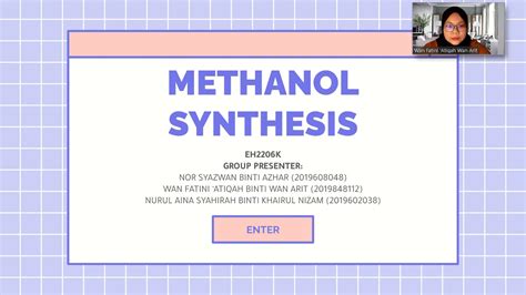 METHANOL SYNTHESIS YouTube