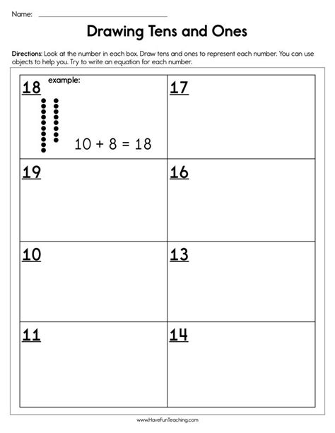 Draw Tens and Ones Worksheet | Have Fun Teaching