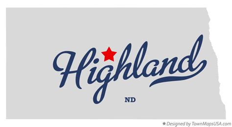 Map of Highland, Sheridan County, ND, North Dakota