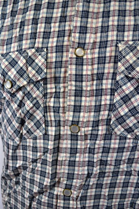 Vintage Black White Western Check Shirt Etsy