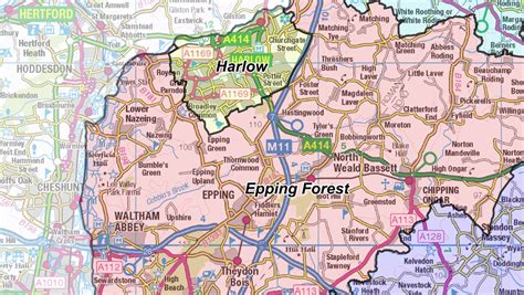 Essex County Boundary Map - Digital Download – ukmaps.co.uk