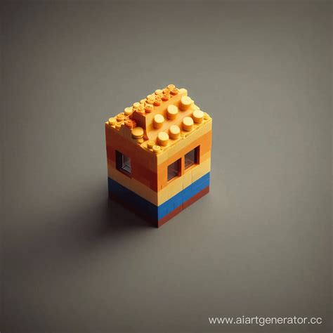 3D Printed Lego Block House Logo Design | AI Art Generator