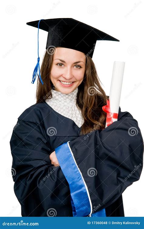 Muchacha Graduada Sonriente Feliz Foto de archivo - Imagen de feliz