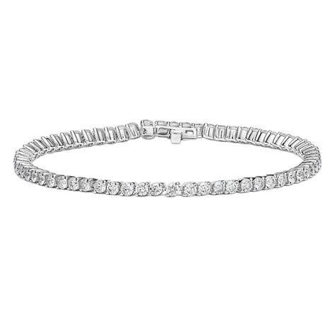 Round Lab Diamond Tennis Bracelet 18k Gold Hd0008wh Itshot