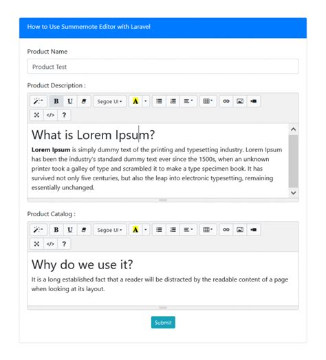 How To Use Summernote Editor In Laravel 8bityard