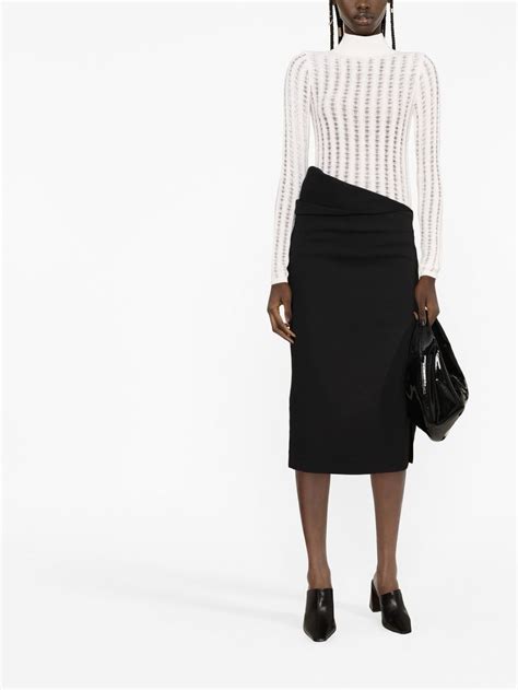 Totême Ribbed High neck Jumper In Nude ModeSens