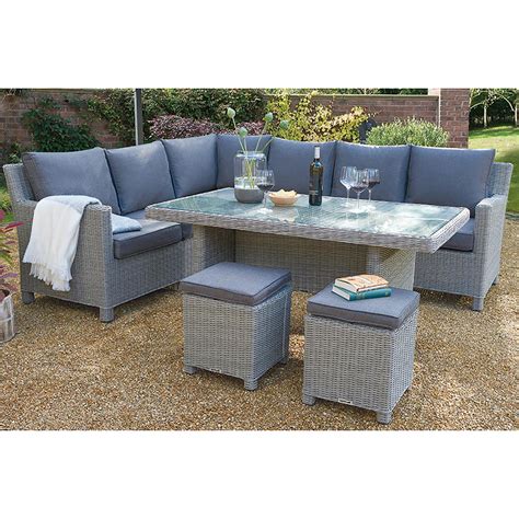 Kettler Palma Corner Rattan Outdoor Sofa Set White Wash Garden Trends