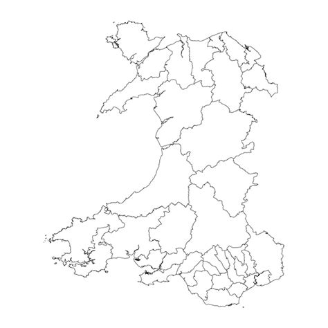 Premium Vector Wales Map With Districts Vector Illustration