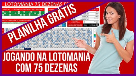 PLANILHA GRÁTIS Como Ganhar na Lotomania Jogando 75 Dezenas