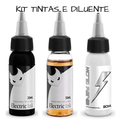 Kit Tinta Tattoo Tatuagem Easy Glow Diluente Tinta Ml Frete Gr Tis