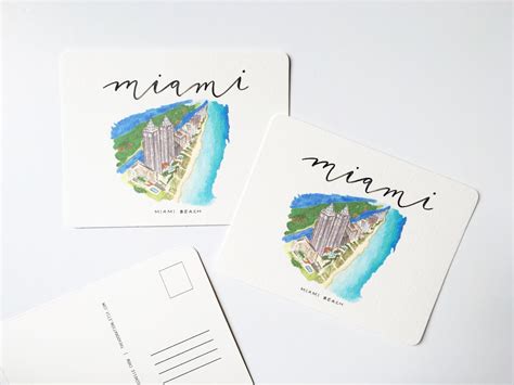 Miami Florida Postcard miami Beach - Etsy