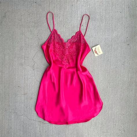 Intimates Sleepwear Vintage Hot Pink Satin Slip Poshmark