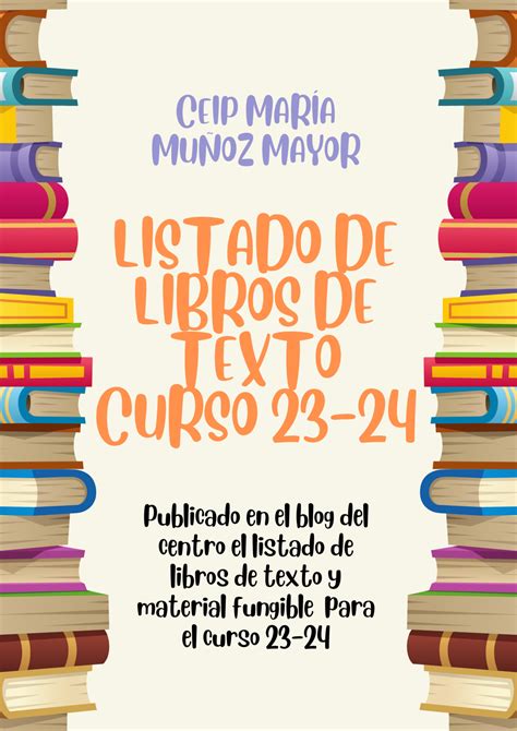 LISTADO LIBROS DE TEXTO Y MATERIAL FUNGIBLE PARA EL CURSO 23 24 CEIP