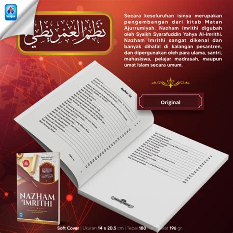 Buku Nazham Imrithi SC Soft Cover Pustaka Arafah