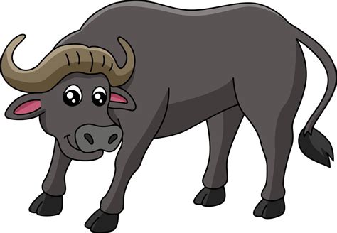 Buffalo Cartoon Clipart Vector Illustration | Buffalo cartoon, Cartoon ...